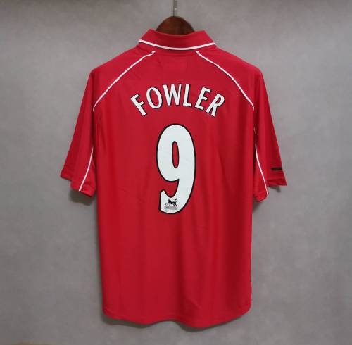 Retro Jersey 2001-2002 Liverpool 9 FOWLER Home Soccer Jersey