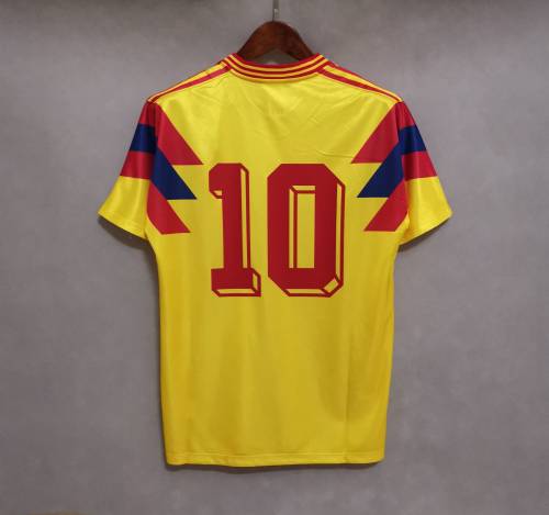 Retro Jersey 1990 Colombia 10 Home Soccer Jersey Vintage Football Shirt