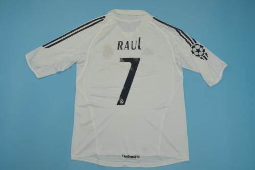 Retro Jersey 2005-2006 Real Madrid #7 RAUL Home Soccer Jersey with UCL Patch
