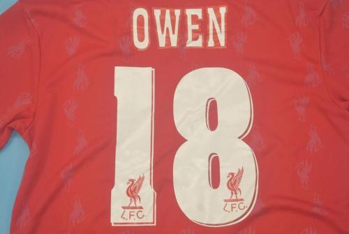 Retro Jersey 1996-1997 Liverpool OWEN 18 Home Red Soccer Jersey