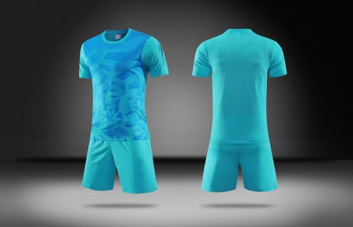 S070120 Blue Soccer Uniform Adult Uniform Soccer Jersey Shorts