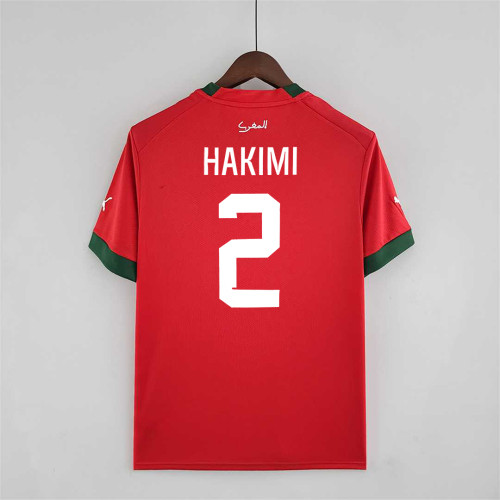 Fans Version 2022 World Cup Morocco 2 HAKIMI Home Soccer Jersey