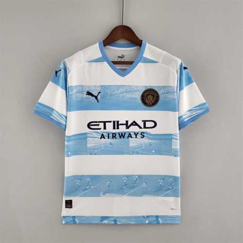 Fans Version 2022-2023 Manchester City Limited Edition Blue/white Soccer Jersey