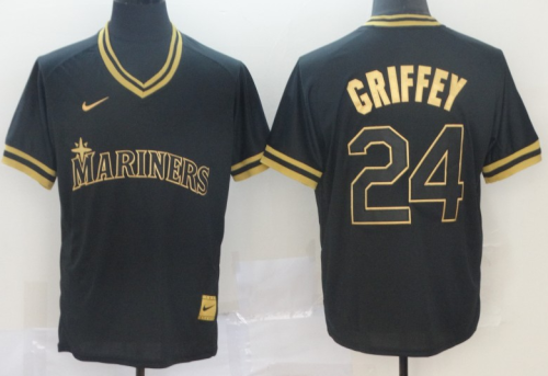 2019 Seattle Mariners # 24 GRIFFEY Black MLB Jersey