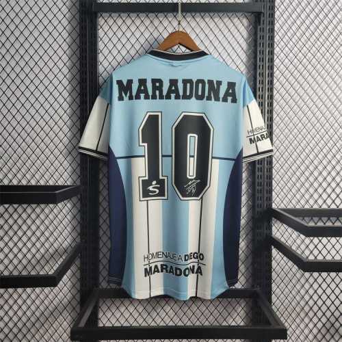 Retro Jersey Argentina 10 Maradona Retirement Commemorative Edition