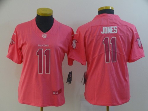 Women Atlanta Falcons 11 JONES Pink NFL Jersey