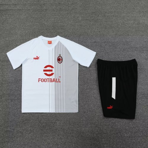 Adult Uniform 2023-2024 AC Milan White Soccer Training Jersey Shorts