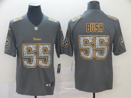 Pittsburgh Steelers #55 BUSH Grey/Yellow NFL Jersey