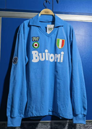 Long Sleeve Retro Jersey 1987-1988 Calcio Napoli Home Soccer Jersey
