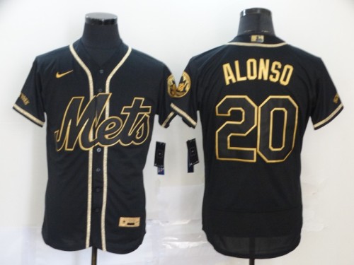 New York Mets 20 ALONSO Black 2020 Flexbase Jersey