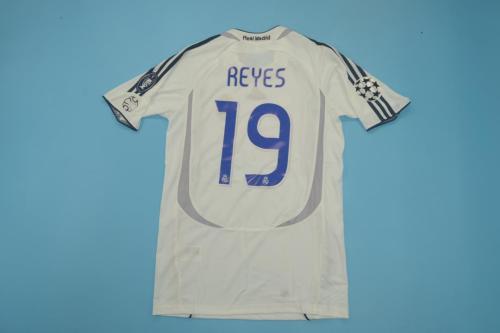 with UCL Patches Retro Jersey 2006-2007 Real Madrid REYES 19 Home Soccer Jersey