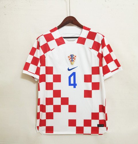 Fans Version 2022 World Cup Croatia PERISIC 4 Home Soccer Jersey