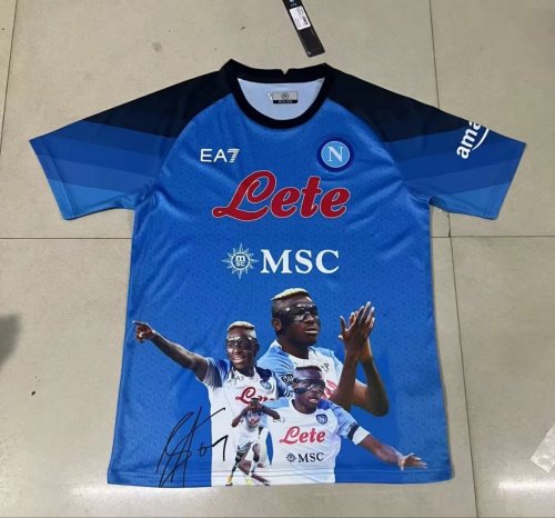 Fans Version 2023-2024 Calcio Napoli Home Champions Blue Soccer Jersey