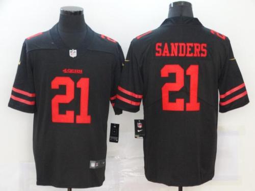San Francisco 49ers 21 SANDERS Black/Red NFL Jersey