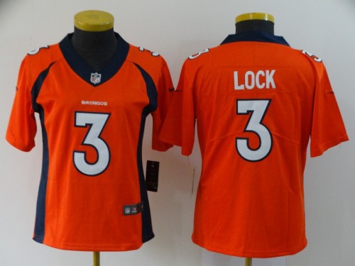 Women Denver Broncos 3 LOCK Orange NFL Jersey