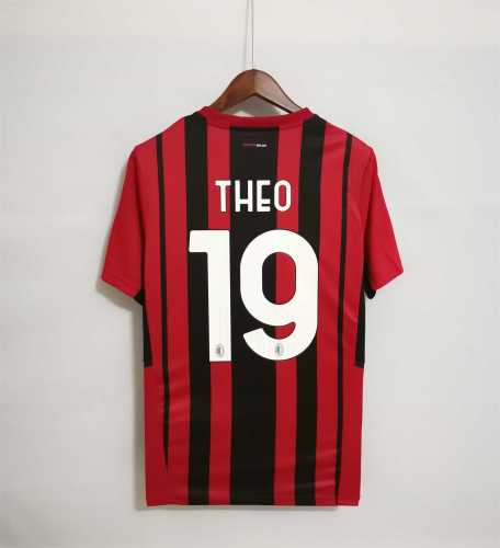 Fans Version 2021-2022 AC Milan THEO 19 Home Soccer Jersey