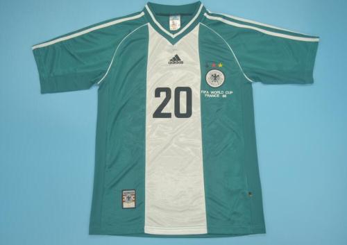 with Front Lettering Retro Jersey 1998 Germany 20 BIERHOFF Away Green Soccer Jersey