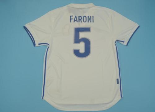 Retro Jersey 1998 Italy FARONI 5 White Soccer Jersey Vintage Football Shirt
