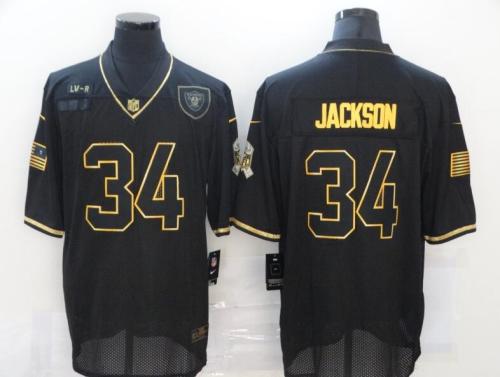 Raiders 34 Bo Jackson Black Gold 2020 Salute To Service Limited Jersey