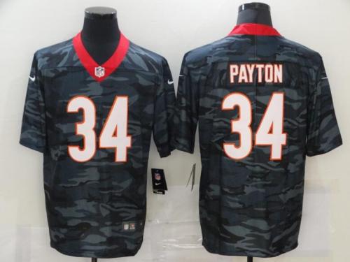 Chicago Bears 34 PAYTON Black Camo 2020 Salute To Service Limited Jersey