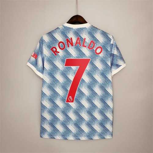 with EPL Lettering Fans Version 2021-2022 Manchester United RONALDO 7 Away Soccer Jersey
