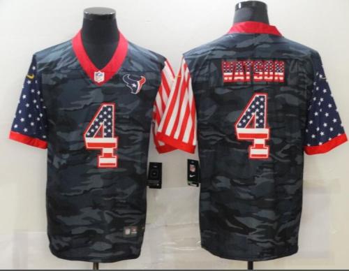 Houston Texans 4 WATSON Black Camo USA Flag Limited Jersey