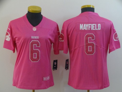 Women Cleveland Browns #6 MAYFIELD Pink NFL Jersey