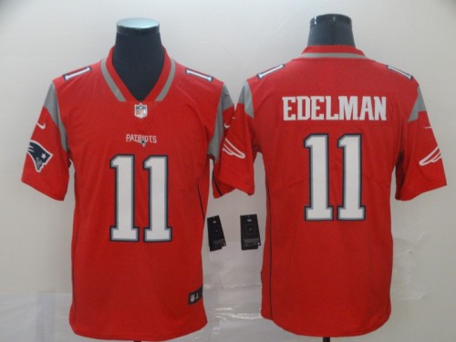 New England Patriots 11 Julian Edelman Red Inverted Legend Limited Jersey