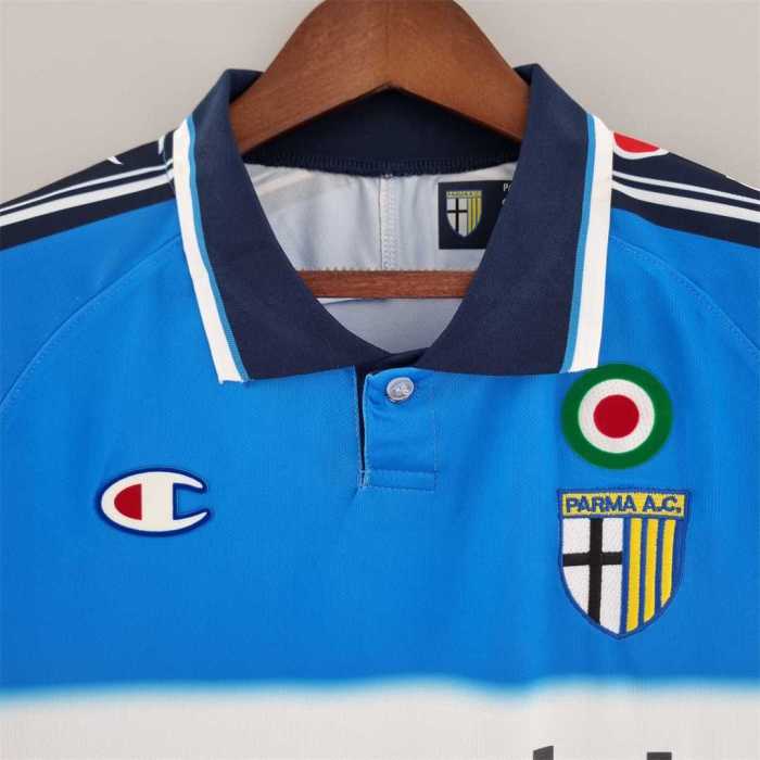 Retro Jersey 1999-2000 Parma Third Away Blue Soccer Jersey Vintage Football Shirt