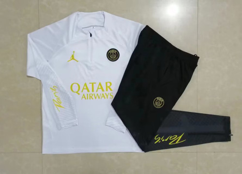 2023-2024 PSG White Soccer Training Sweater and Pants