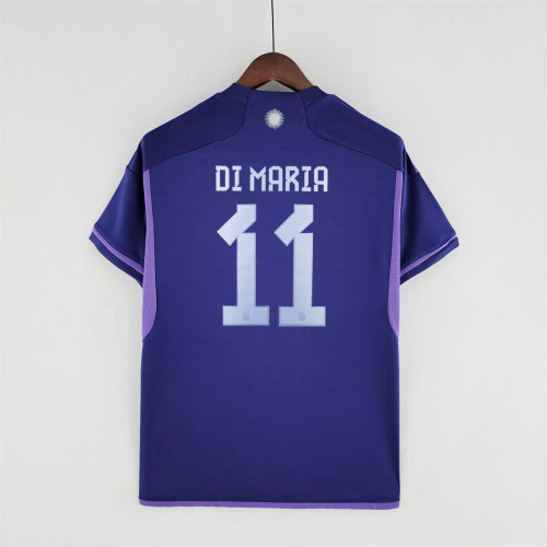 Fans Version 2022 World Cup Argentina DI MARIA 11 Away Purple Soccer Jersey
