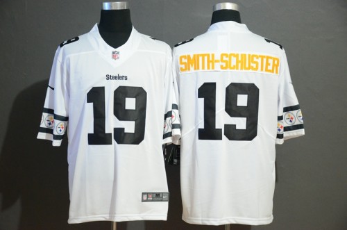 Pittsburgh Steelers 19 JuJu Smith-Schuster White Team Logos Fashion Vapor Limited Jersey