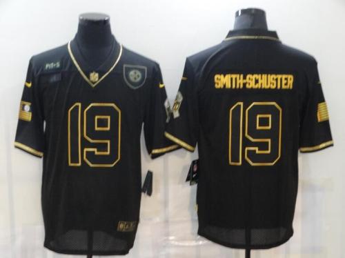Steelers 19 JuJu Smith-Schuster Black Gold Throwback Vapor Untouchable Limited Jersey
