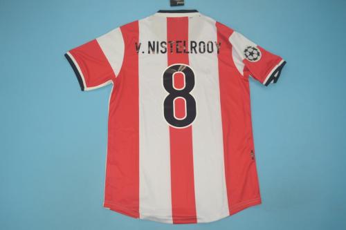 with UCL Patch Retro Jersey 1998-1999 PSV Eindhoven V. NISTELROOY 8 Home Soccer Jersey
