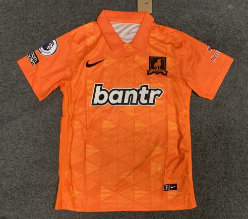 with no room for racism+EPL Patch Fan Version 2023-2024 Richmond Away Orange Football Shirt Soccer Jersey
