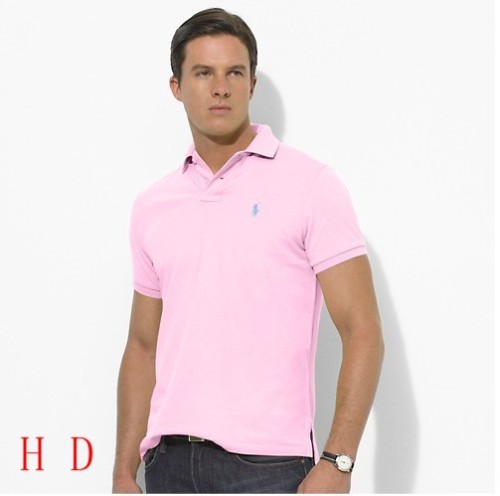 8821 Pink Ralph Polo with Blue Small Logo