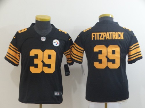 Youth Pittsburgh Steelers 39 Minkah Fitzpatrick Black Color Rush Limited Jersey