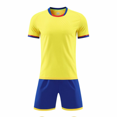 Yellow 6319 DIY Soccer Training Uniforms Blank Custom Blank Jersey and Shorts