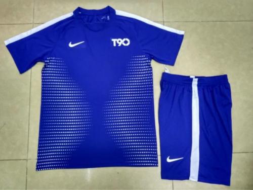 NK003 T90 Blue Soccer Uiform DIY Custom Blank Soccer Jersey Shorts