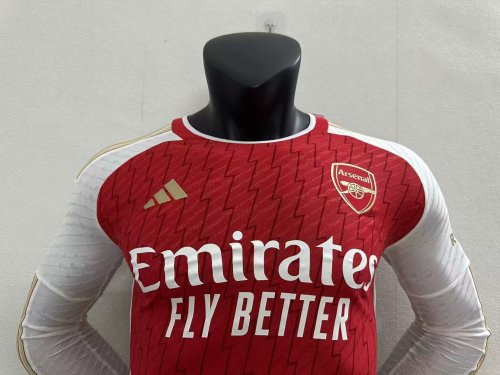 Player Version Long Sleeve 2023-2024 Arsenal Home Soccer Jersey