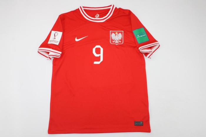 2022 LEWANDOWSKI POLAND RED Soccer Jersey