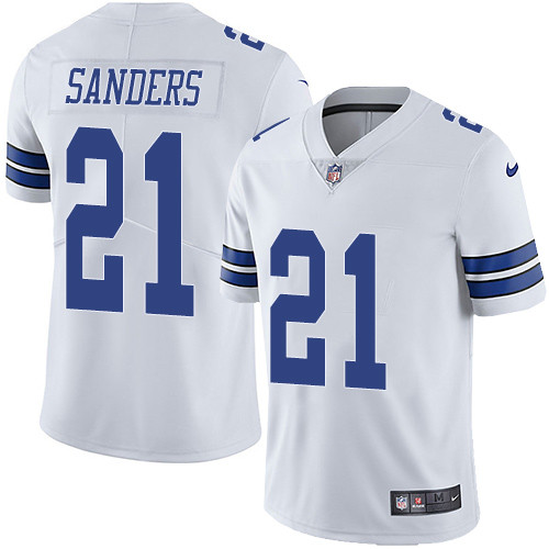 Dallas Cowboys #21 SANDERS White NFL Legend Jersey