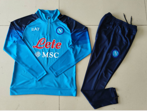 2023-2024 Napoli Blue Soccer Training Sweater and Pants
