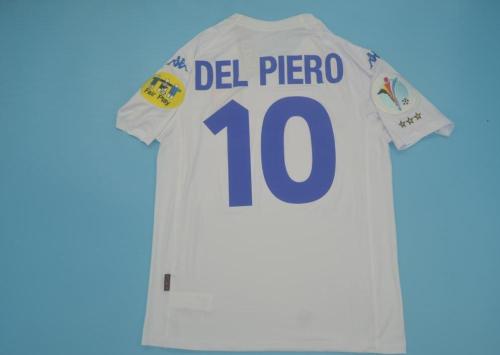 with Patch Retro Jersey 2000 Italy 10 DEL PIERO Away White Soccer Jersey