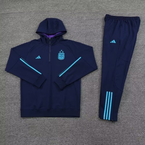 2023-2024 Argentina Dark Blue Soccer Hoodie and Pants