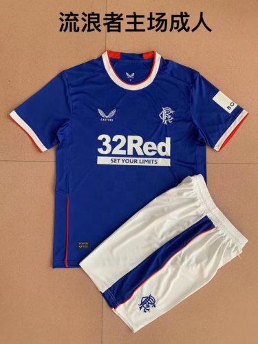 Adult Uniform 2022-2023 Rangers Home Soccer Jersey Shorts