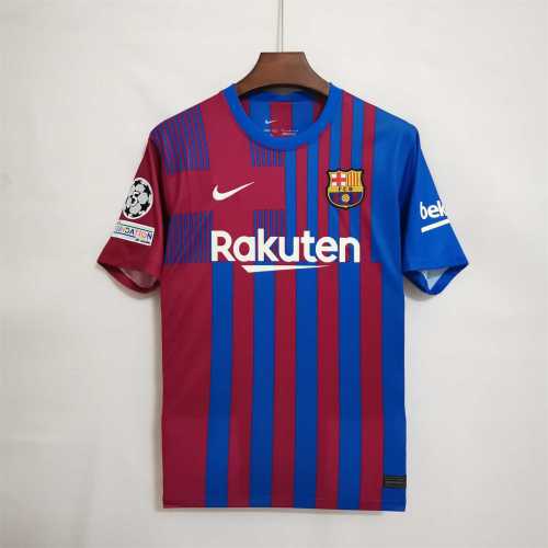 with UCL Patch Fans Version 2021-2022 Barcelona Home Soccer Jersey