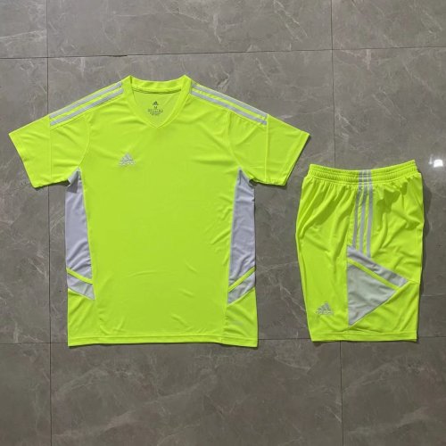 AD721 Yellow Blank Soccer Training Jersey Shorts DIY Cutoms Uniform