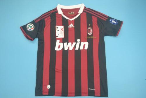 with UCL+Front Patch Retro Jersey 2009-2010 Ac Milan Home Soccer Jersey