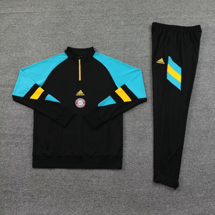 Bayern Munich 2023-2024 Black Soccer Training Sweater and Pants